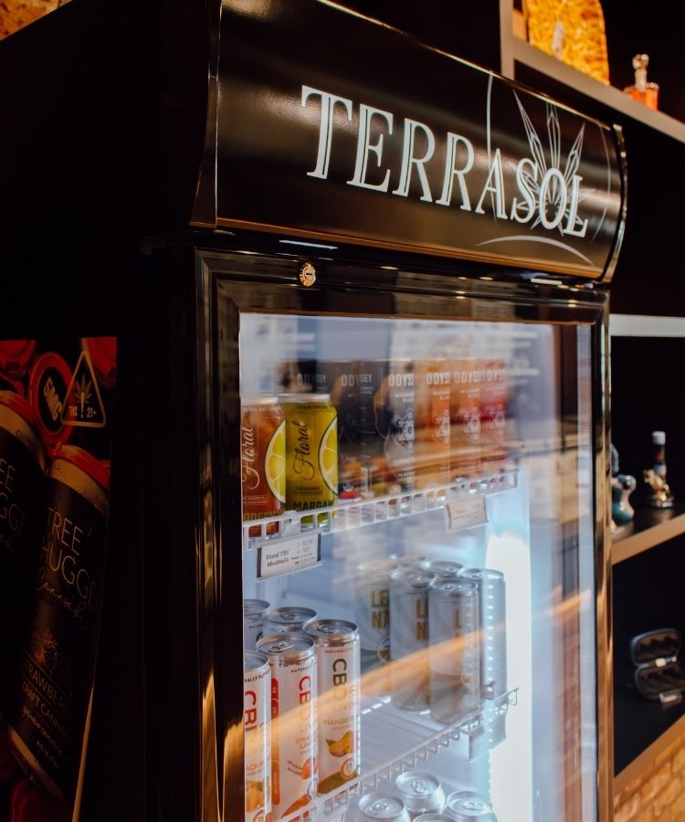 THC Drinks cooler at TerraSol Milwaukee.